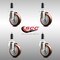 Service Caster 4 Inch 316SS Maroon Polyurethane Swivel 1 Inch Expanding Stem Caster Set SCC SCC-SS316EX20S414-PPUB-MRN-1-4 - alternate 2